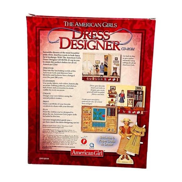 American Girls Software Paperdoll Dress Designer Sealed CD Vintage Pleas… - Picture 2 of 7